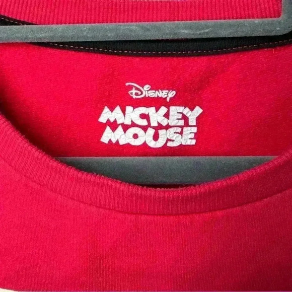 Disney Mickey Mouse Womens Holiday Sweat Shirt Red 2XL - Picture 3 of 5